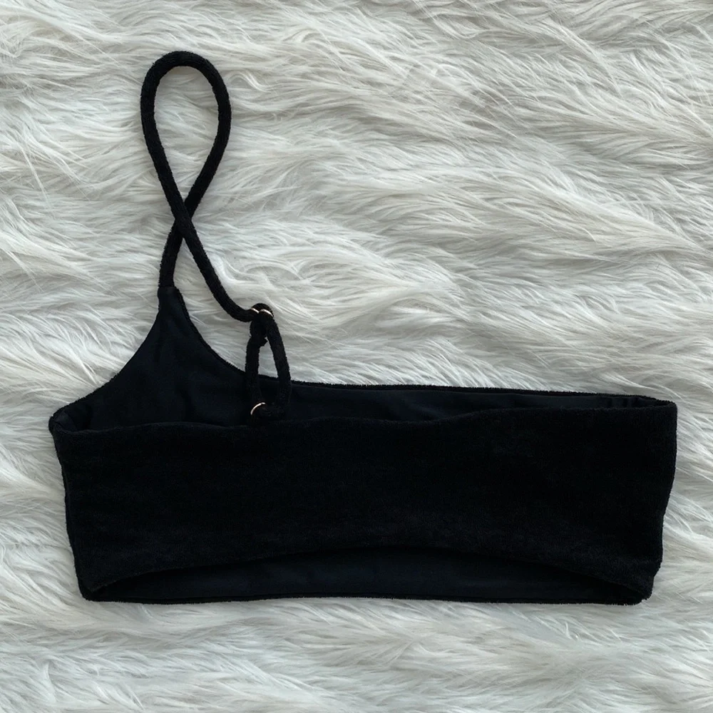 Sail On Honey | Terry Cloth One Shoulder Bikini Top